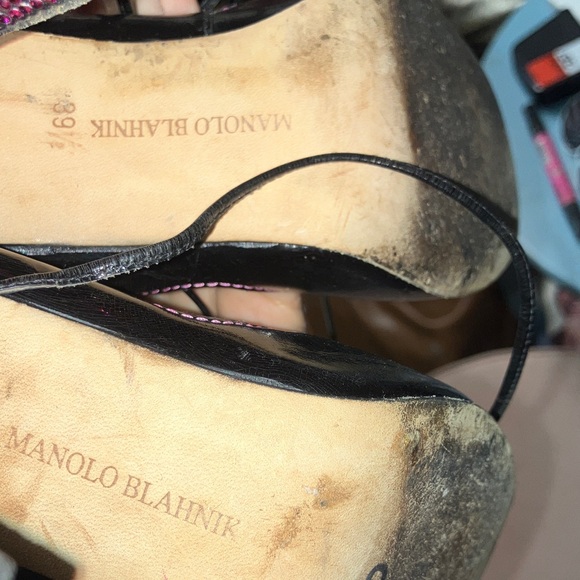 Manolo blahnik black and Pink Women's Lace-Up Heels - Picture 10 of 13